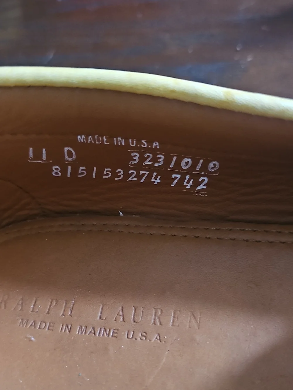 Ralph Lauren For Sperry Yellow Leather Boat Shoes with White Laces. Size 11
